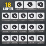 18 Adapters voor lichtinlaten voor gebruik met het klepstraal apparaat